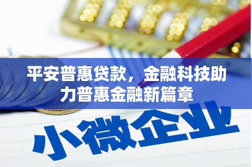 田林平安普惠贷款，金融科技助力普惠金融新篇章