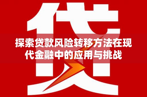 田林探索贷款风险转移方法在现代金融中的应用与挑战