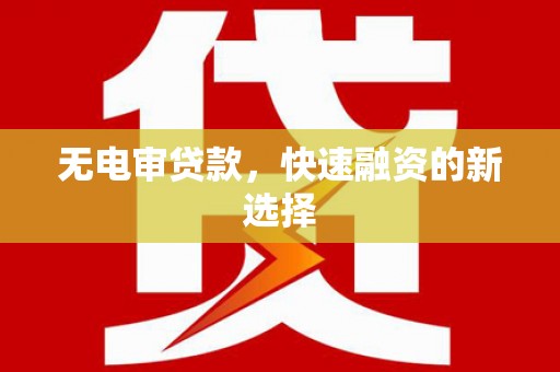 田林无电审贷款，快速融资的新选择