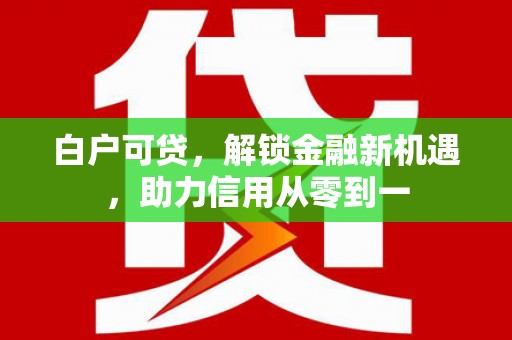 田林白户可贷，解锁金融新机遇，助力信用从零到一