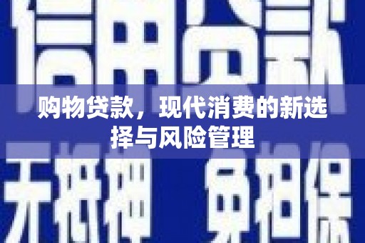 田林购物贷款，现代消费的新选择与风险管理