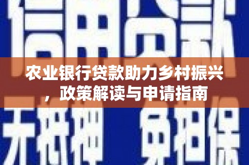 田林农业银行贷款助力乡村振兴，政策解读与申请指南