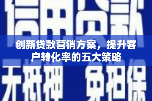田林创新贷款营销方案，提升客户转化率的五大策略