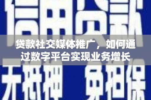 田林贷款社交媒体推广，如何通过数字平台实现业务增长