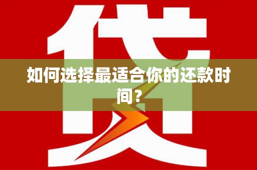 田林如何选择最适合你的还款时间？