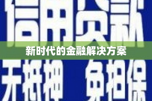 田林新时代的金融解决方案