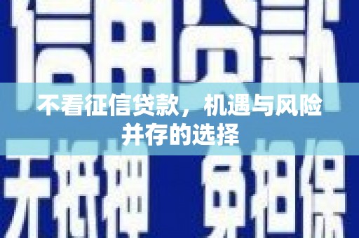 田林不看征信贷款，机遇与风险并存的选择