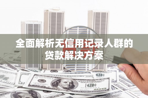 田林全面解析无信用记录人群的贷款解决方案