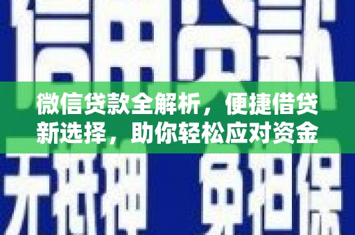田林微信贷款全解析，便捷借贷新选择，助你轻松应对资金需求
